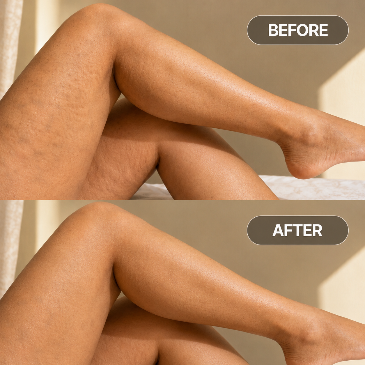 Before and after body-care result